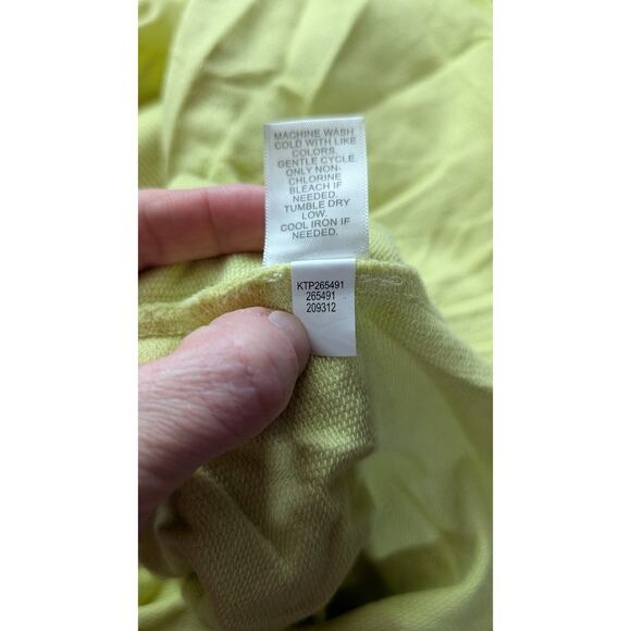 J Jill Fit Womens Long Sleeve Henley Sweater Sz 4X Lime highlighter yellow NWT - Picture 5 of 6
